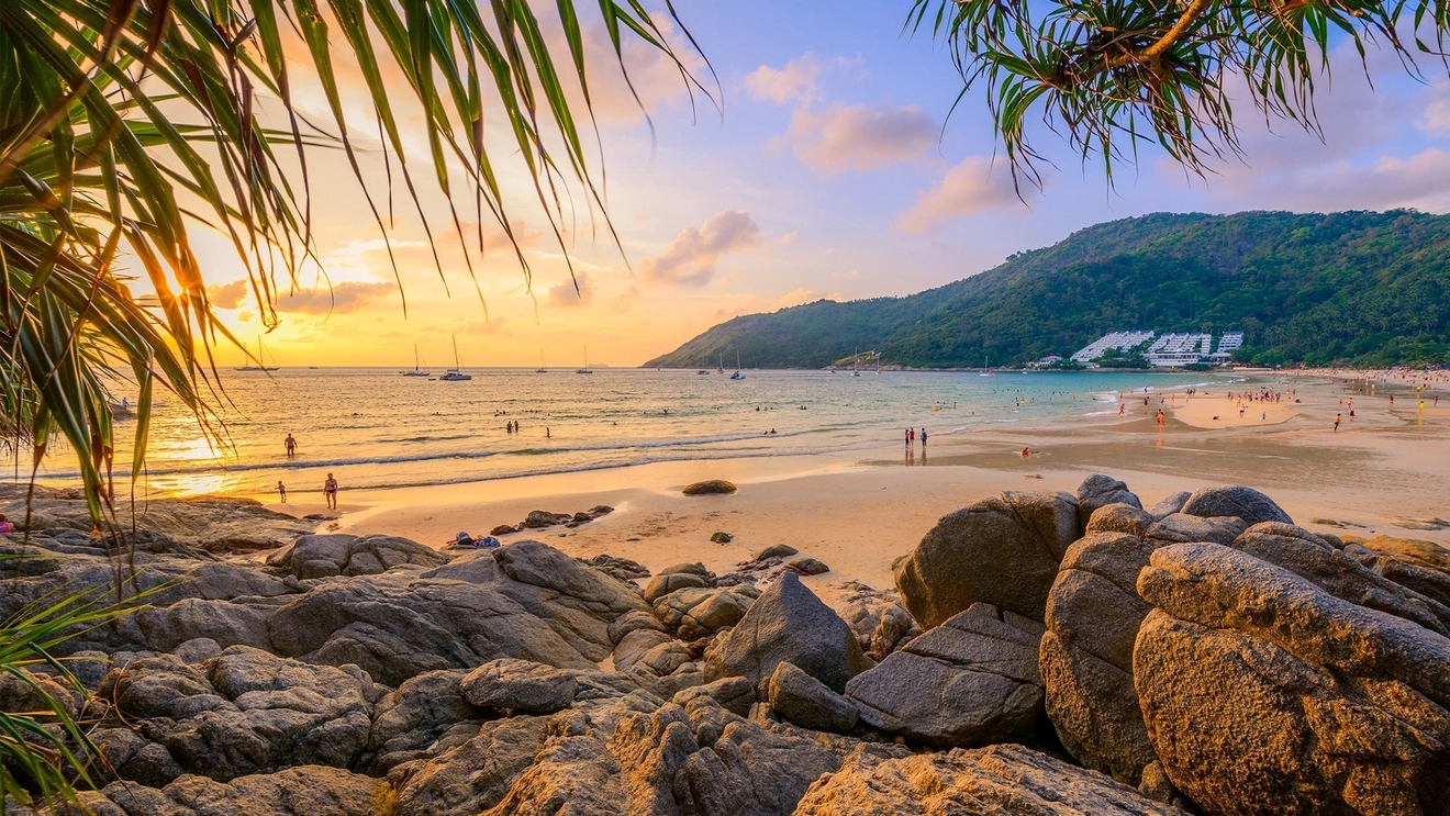 Sunset on Phuket beach.