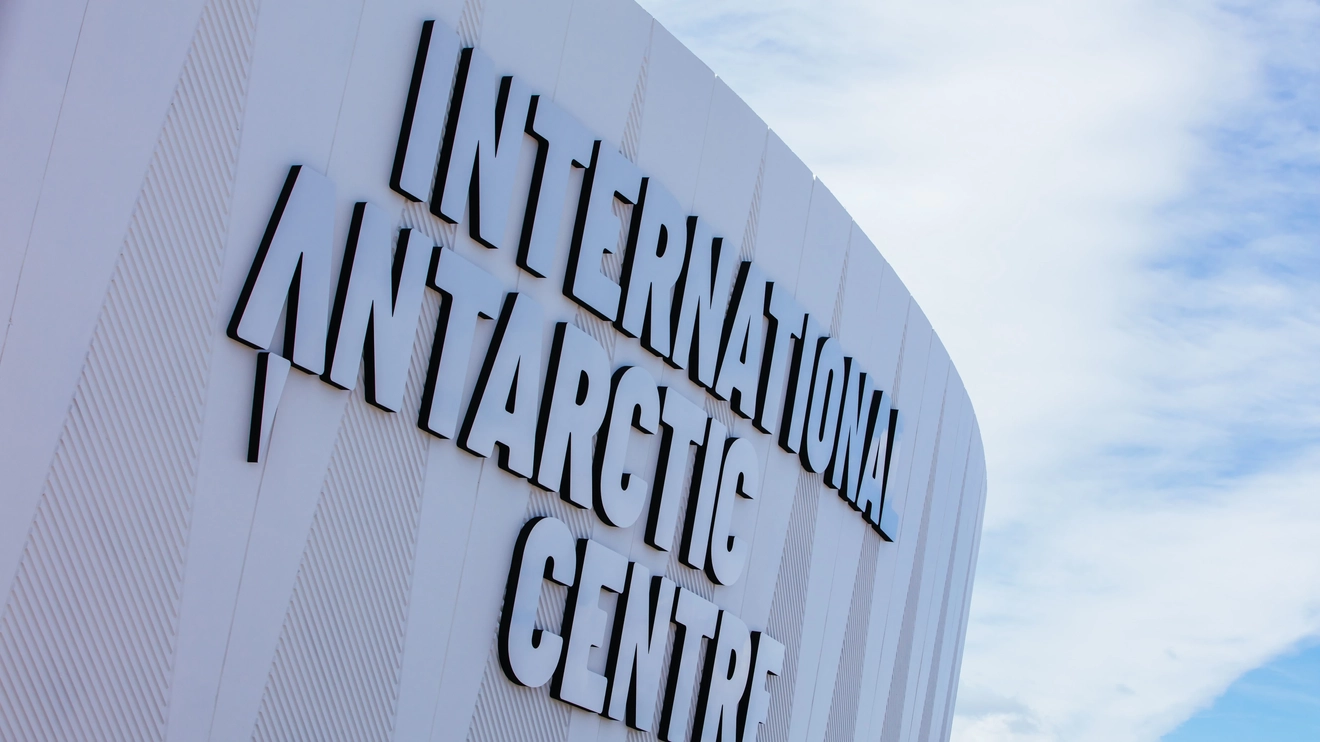 The exterior sign of the International Antarctic Centre, Christchurch, New Zealand. Image credit: FiledIMAGE/stock.adobe.com
