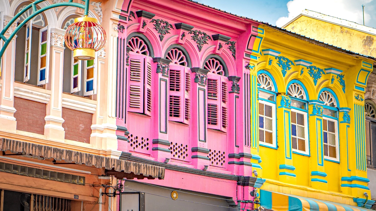 Colourful building facades in Phuket Old Town, Thailand. Image credit: stock.adobe.com