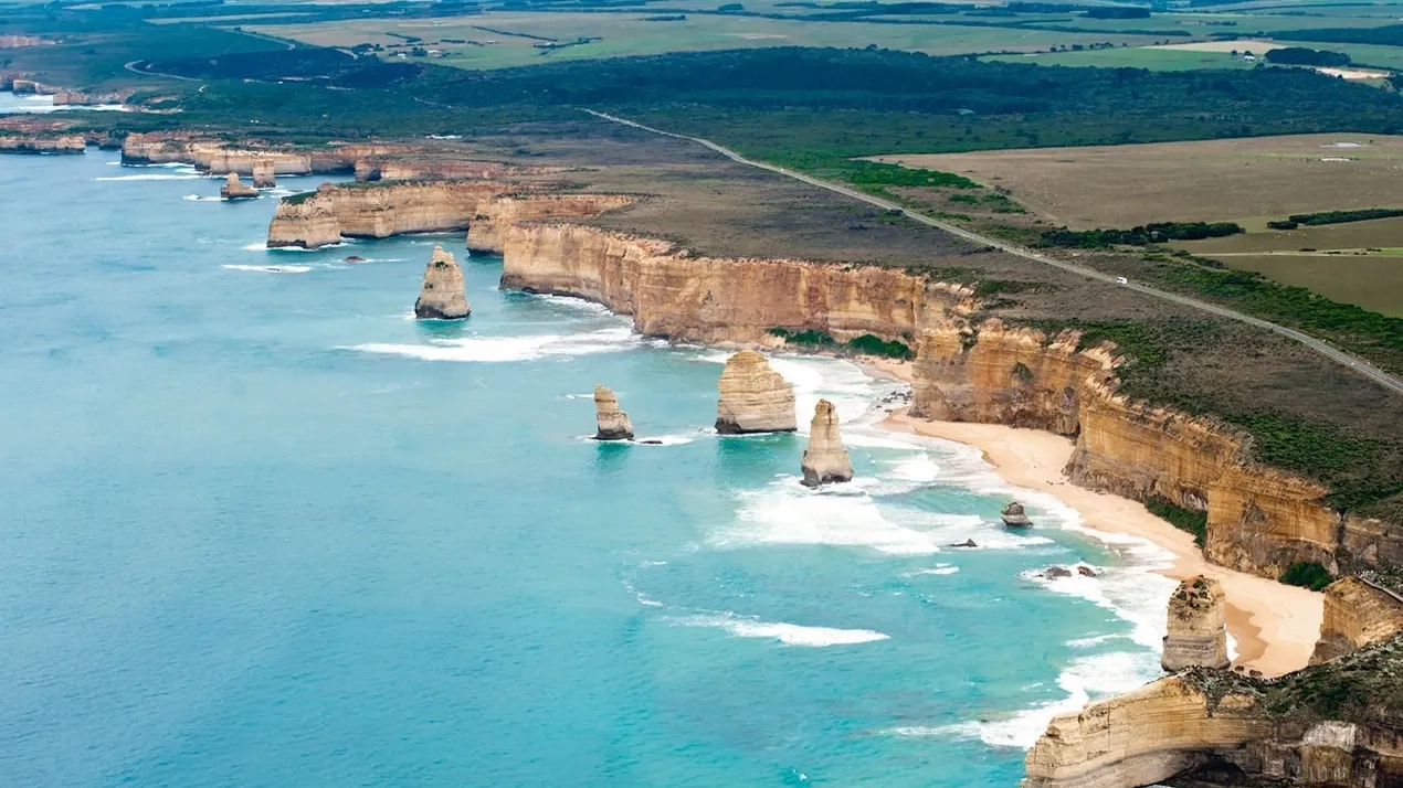 The Great Ocean Road's beauty culminates at the Twelve Apostles site