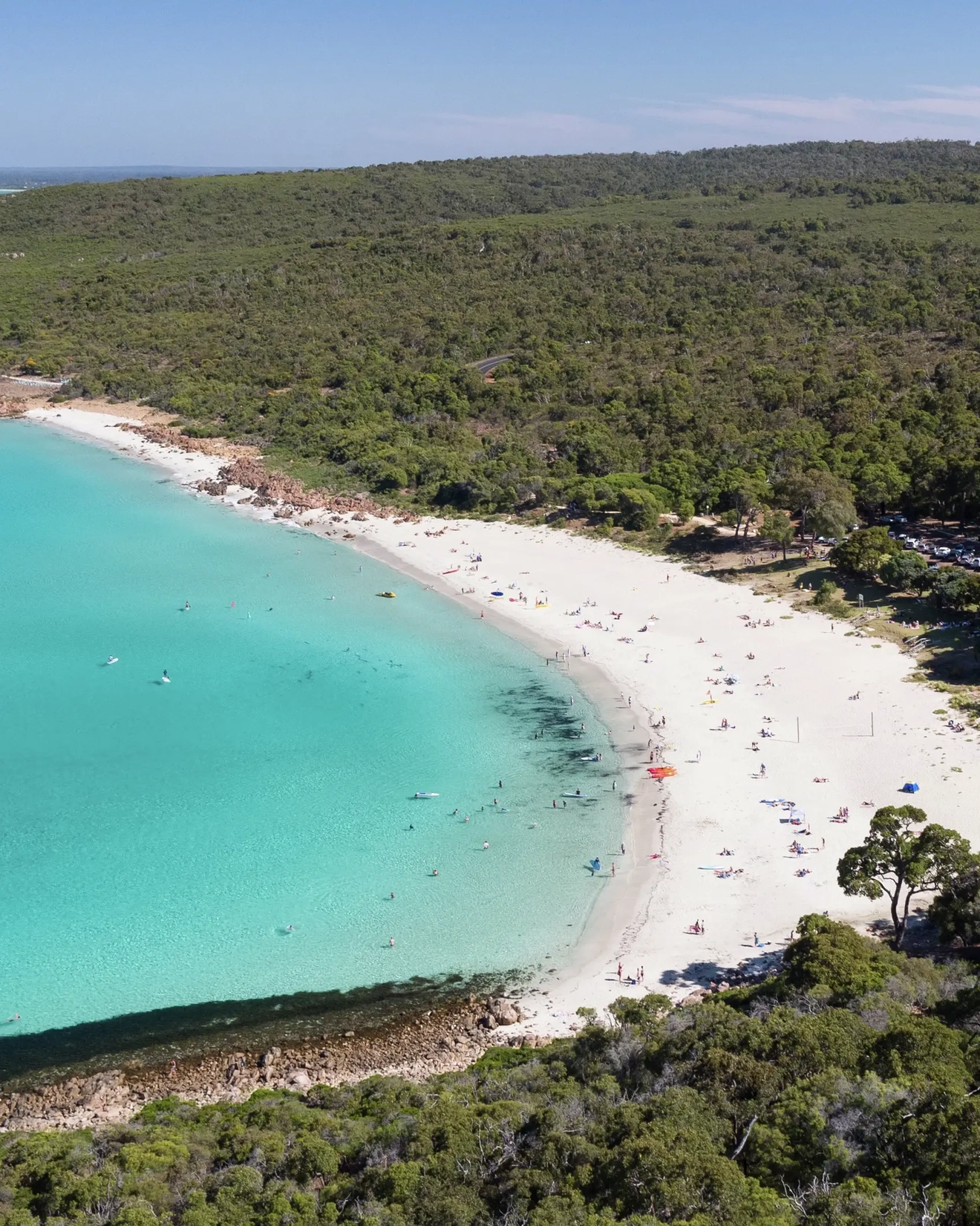 米納普海灘 (Meelup Beach)，鄰近西澳瑪格麗特河地區戴士柏。圖像來源：澳洲旅遊局