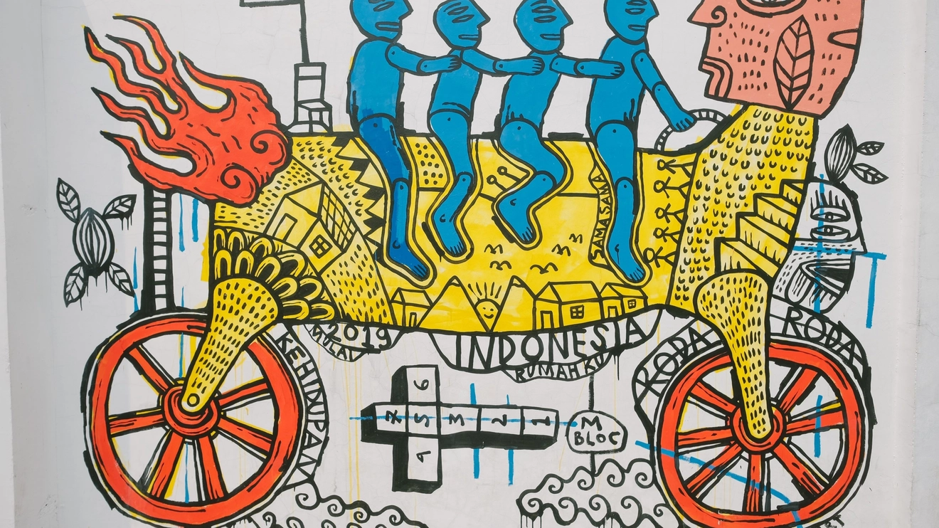 A colourful wall mural at M Bloc Space, Jakarta. Image credit: indonesia.travel/Kurniawan Buntoro