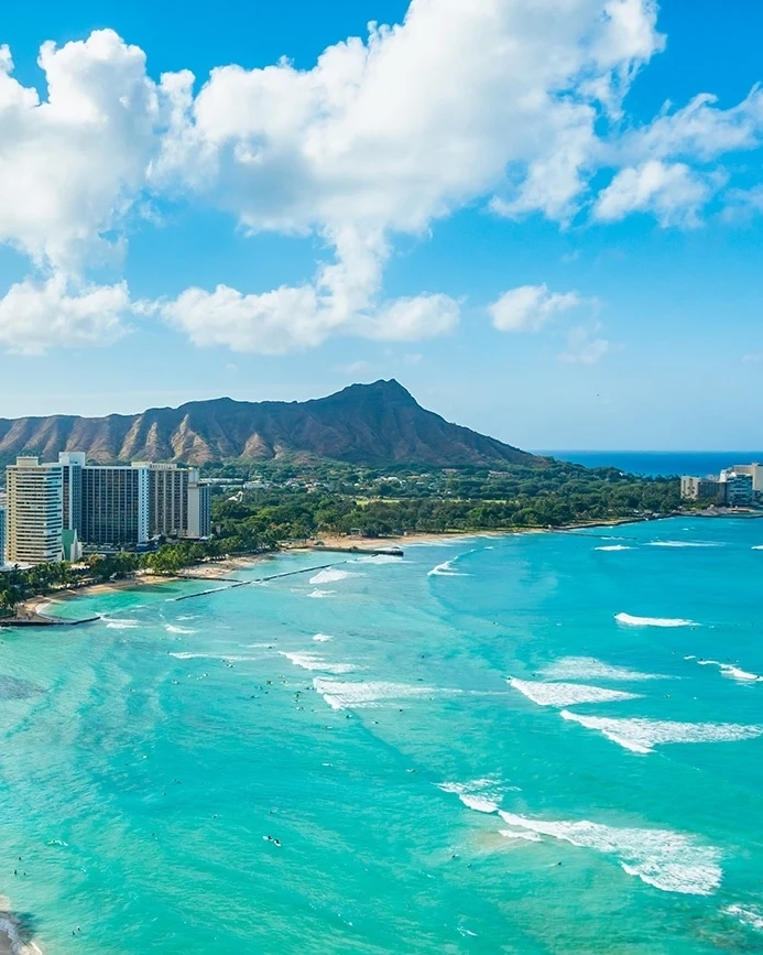A shot of Honolulu, Hawaii.